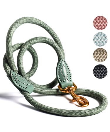 ne & no touleine for medium -sized to very large dogs 1.7m i training leash i dog linen robust i leadership round braided i rope leash dog i complained i dog leash (sage green 170 cm) 170 cm sage green