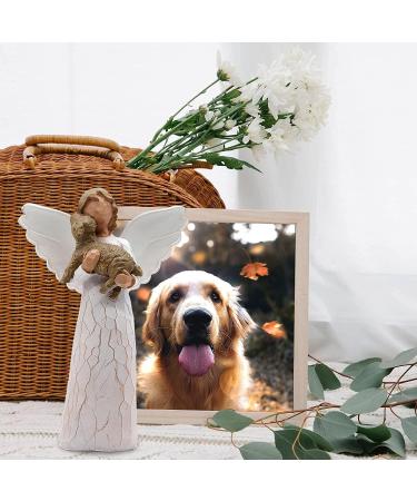 Dog Angel Figurine - Memorial Pet Loss Gift for Grieving Owners - Hand-Carved Guardian Angel Sculpture - Buy Online on SooperMarket.com