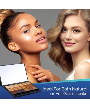 Graftobian HD High-Definition Super Palette - Neutral Shades | Professional Foundation Palette for Contour & Coverage | Includes Free Blending Sponge | Face Cream Makeup Artist Kit - Buy Online on SooperMarket.com