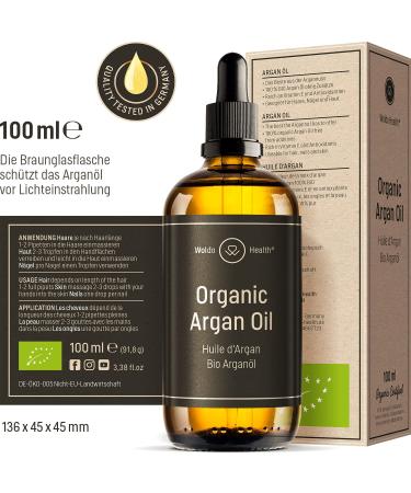 WoldoHealth Organic Argan Oil 100ml - Cold Pressed Additive-Free for Face Skin & Hair with Pipette | Best eCommerce Buy - Buy Online on SooperMarket.com