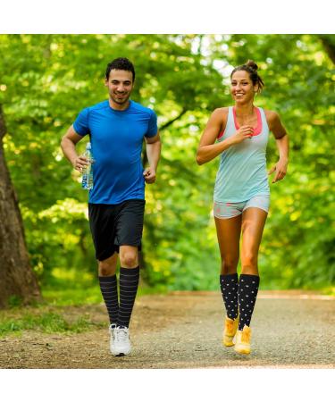 Patina Font Compression Stockings - 6 Pairs Support Socks for Men & Women | L-XL Knee-High Compression for Running & Travel - Multicolor - Buy Online on SooperMarket.com