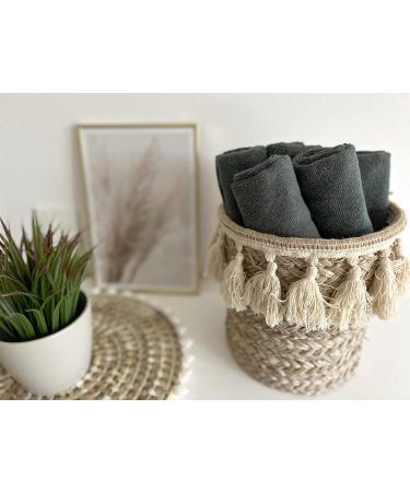 Zollner 10 Set Seif Towels 30x30 cm | Soft Super Absorbent Dark Gray Washcloths | Hotel Quality Cotton | Washable up to 60 C - Buy Online on SooperMarket.com