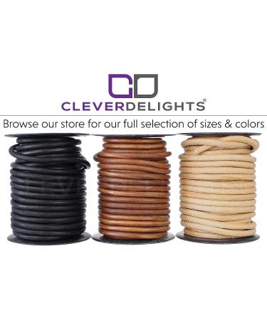 Genuine Leather Cord - 1/4 Round - 25 ft - Brown | CleverDelights - Buy Online on SooperMarket.com