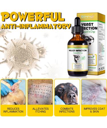 Natural Yeast Infection Drops for Dogs - Itch, Ear Infection, Allergy Relief - Herbal Bacon Flavor - 2 Fl Oz - Buy Online on SooperMarket.com