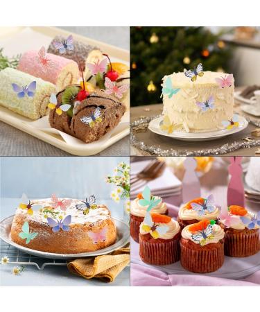 Catelves 72-Piece Edible Butterflies Cake Decorations | Rice Paper Cupcake Toppers for Birthdays & Parties - Buy Online on SooperMarket.com