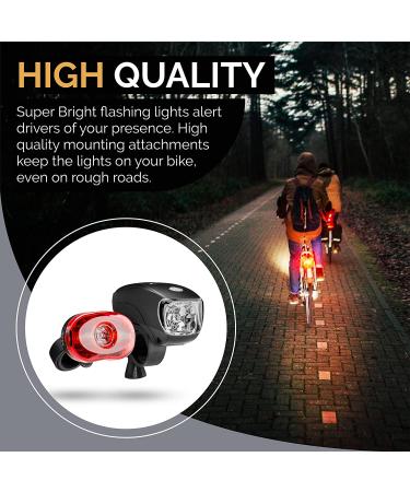 SAMLITE LED Bike Light Set: Bright Headlight for Kids & Adults, Free Tail Light, Water Resistant, Easy Install, Multiple Modes - Cycling Safety - Buy Online on SooperMarket.com
