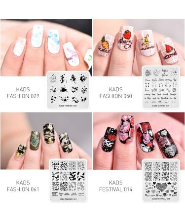 Alexnailart 20-Piece Nail Stamping Plates Set - Multi-Pattern Manicure Stencils Tool - Buy Online on SooperMarket.com