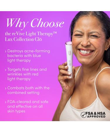 reVive Light Therapy Lux Collection GLO Acne Device - Red & Blue Light Therapy LED Wand for Clear Skin | International Shipping Available - Buy Online on SooperMarket.com