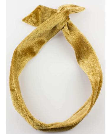 Mytoptrendz Wire Headband Plain Velvet Adjustable Bendy Usangi Wired Hair Band Hair Tie Twist Bowknot Rockabilly Retro Boho Rockabilly Scarf (Gold Beige) - Buy Online on SooperMarket.com