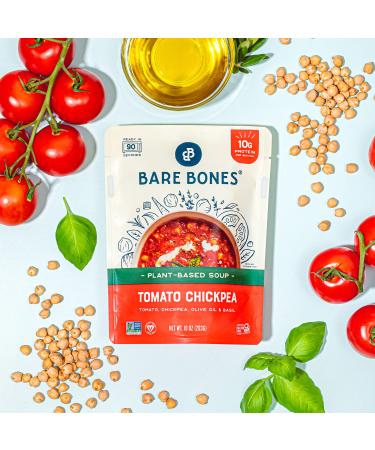 Bare Bones Tomato Chickpea Plant Based Soup 10 oz Pack of 8 - Vegan, Gluten Free, Non-GMO, Ready-to-Eat in 90 Seconds - Buy Online on SooperMarket.com
