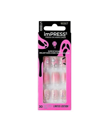 Buy KISS imPRESS Halloween Press-On Manicure - Chip Proof Smudge Proof Waterproof Pink Nails with PureFit Technology | Short Square Shape Prep Pad & Accessories - Buy Online on SooperMarket.com