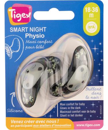 Tigex Smart Night Pacifiers 2-Pack | Luminous for 18+ Months | International Shipping Available - Buy Online on SooperMarket.com