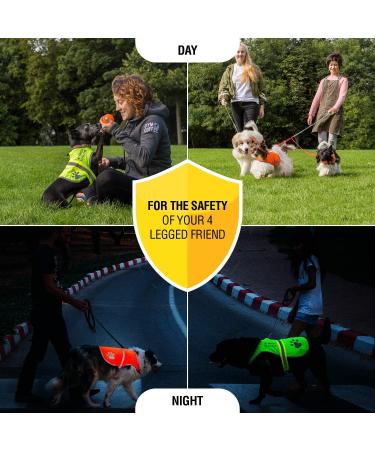 Yellow Reflective Dog Safety Vest with Leash Hole - High Visibility for Outdoor Activities | 4LegsFriend (X-Small) - Buy Online on SooperMarket.com