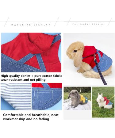 Adjustable Soft Rabbit Dishes & Leash Set for Small Pets - Perfect for Rabbits Cats & Guinea Pigs (Red M) - Buy Online on SooperMarket.com