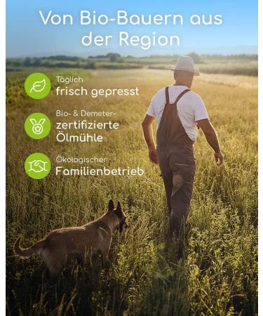 Buy Wolfsbach Organic Linseed Oil for Dogs & Cats - 500ml Cold Pressed Omega 3 & 6 - 100% Organic from Germany - BARF & Feed Oil De- ko-060 - Buy Online on SooperMarket.com