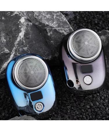 Mini Electric Shaver for Men - Compact Portable Design USB Charging Intelligent Digital Display - Gradient Blue - Buy Online on SooperMarket.com