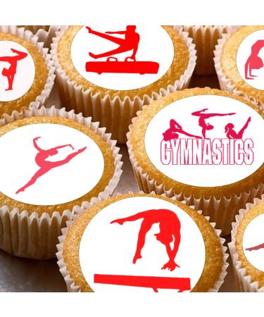 cakes 24 edible PRE CUT Gymnastics style kids childrens party decorations Wafer Paper Cupcake Fairy Cake Toppers Multi