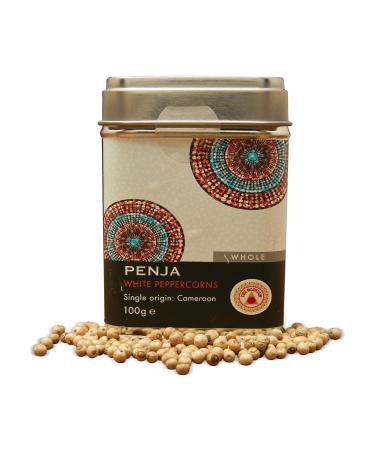 Fire Mountain White Penja Pepper 100g - Without additives 100% Natural Peppercorn Berries from Cameroon's Penja Valley (Pack of 1) White Pepper 100g (Pack of 1)