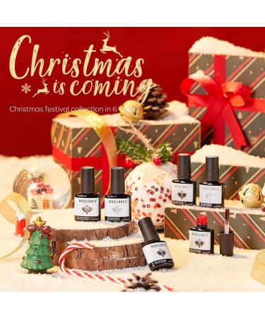 Modelones Gel Nail Polish 6 Colors White Glitter Winter Gel Nail Kit Sparkle Candy Cane Burgundy Dark Rose Champagne Silver Soak Off U V Gel Nail Art Manicure DIY Valentine s Day Gifts for Women Glitter Silver - Buy Online on SooperMarket.com