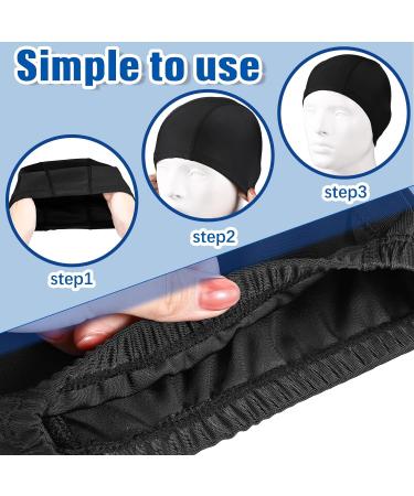 3 Pack Elastic Swimming Caps - Comfortable Non-Slip Unisex Fabric Caps for Women Men & Children - Black - Buy Online on SooperMarket.com