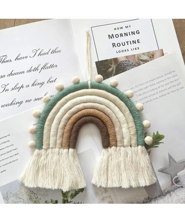 Rainbow Macrame Wall Hanging for Nursery Decor - Handmade Cotton Tassel for Kids Room (Beige) - Buy Online on SooperMarket.com