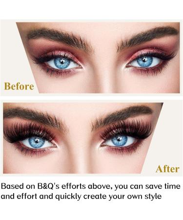 72 Clusters D Curl Individual Lash Extensions | Soft & Fluffy DIY Eyelash Clusters | B&Q Natural Cluster Lashes - D-10mm B 42 - Buy Online on SooperMarket.com