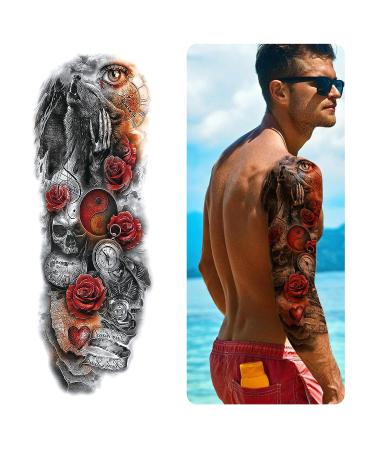 GFHIH Christmas Full Arm Temporary Tattoos for Men and Women - Waterproof & Realistic Sleeve Designs - Long Lasting Holiday Gift - 12 Sheets (L19xW7) - Buy Online on SooperMarket.com