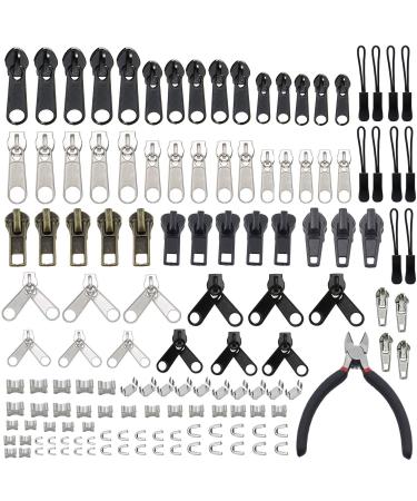 YaHoGa 143 PCS Zipper Repair Kit Zipper Replacement with Install Plier for Bags Jackets Tents Backpacks Sleeping Bag