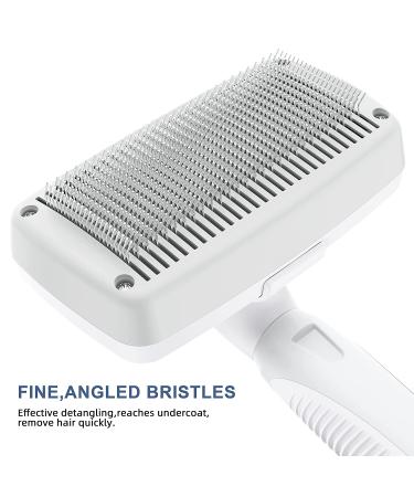 Crala Self Cleaning Slicker Brush- Pet Grooming Shedding Tool for Short & Long Haired Dogs & Cats- Removes Loose Undercoat, Mats & Tangles- White - Buy Online on SooperMarket.com