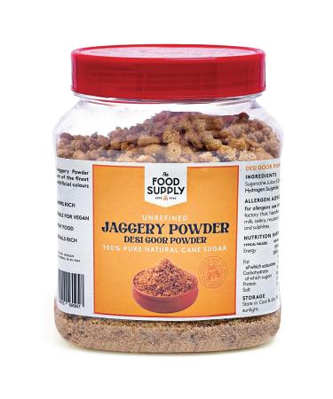 Jaggery Powder Goor (Cane Sugar) 500g - Natural Sweetner Sugar Alternative - Great Natural Replacement for White Sugar - Unrefiened 500 g (Pack of 1)