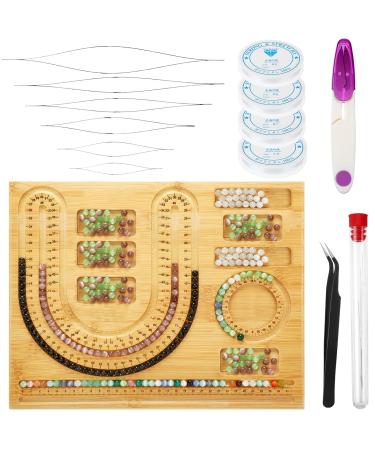 Jutom Bead Design Boards Bead Measuring Board Jewelry Design Mats Beading Needles Jewelry String for DIY Bracelets Necklaces Craft Supplies Tools Jewelry Making