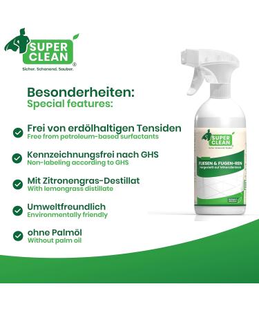 Super Clean Tile & Joint Cleaner 500ml | Eco-Friendly Solution for All Tile Types - Buy Online on SooperMarket.com
