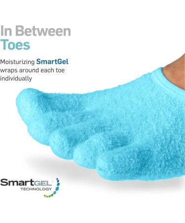 NatraCure 5-Toe Gel Lined Moisturizing Socks with Aloe & Shea Infusion - Hydrating Spa Socks for Soft, Smooth Feet - Ideal for Dry, Cracked Heels - Small - Buy Online on SooperMarket.com