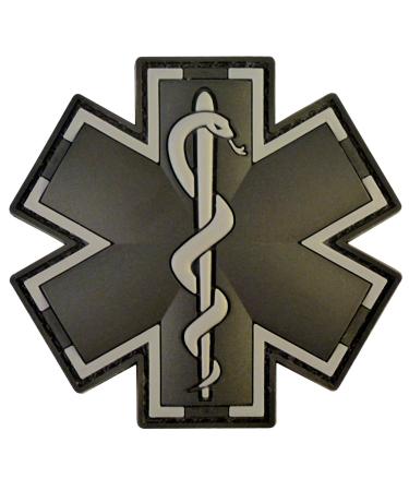 ACU Black EMS EMT Medic Paramedic Morale Tactical PVC 3D Fastener Patch