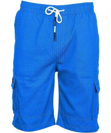 Men's Casual Cargo Shorts - Oversized Multi-Pocket Drawstring Shorts for Summer - Quick Dry, Blue, Size XL - Buy Online on SooperMarket.com
