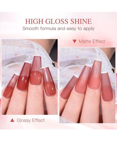 MEET ACROSS Jelly Gel Nail Polish Set - 6 Morandi Colors for Salon Gel Manicure and DIY Nail Art (Gray, Purple, Yellow) - Buy Online on SooperMarket.com