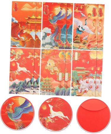 ABOOFAN 60 Pcs Trendy Red Envelope Chinese Red Packets Red Envelopes Chinese Lucky Money Envelopes Chinese Red Envelope Chinese Festival Red Envelopes Paper Lunar Calendar Thousand Yuan - Buy Online on SooperMarket.com