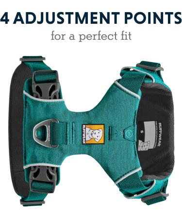 Ruffwear Front Range Dog Harness XXS - Reflective Adjustable & Comfortable for Daily Walks - No Pulling Aurora Teal - Buy Online on SooperMarket.com