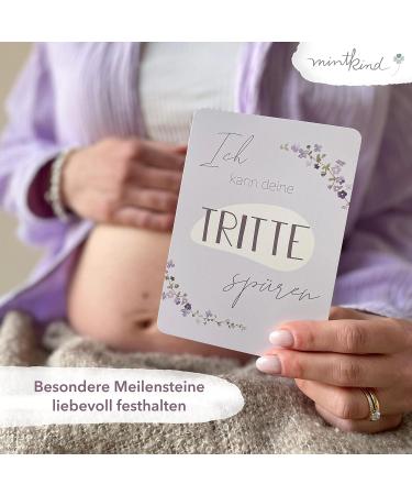 Mintkind Milestone Cards for Pregnancy | 32 Floral Baby Bump Photo Cards | Perfect Gift for Expectant Mothers | Announce Pregnancy - Buy Online on SooperMarket.com