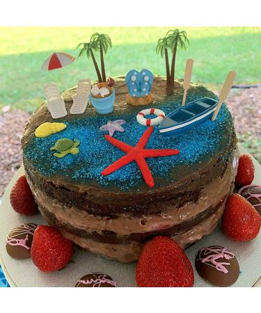 Beach Chair Umbrella Cake Decoration  15Pieces Summer Ocean Cake Toppers  Tropical Hawaiian Aloha Luau Theme Party Decorations Supplies for Pool Party Birthday Wedding Baby Shower - Buy Online on SooperMarket.com