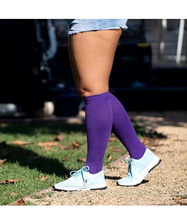 Extra Large Wide Calf Compression Socks 15-20 mmHg - 3 Pairs | For Nurses, Running, Pregnancy & Travel | Men & Women Support - Buy Online on SooperMarket.com