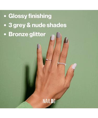 NAILOG Semi Cured Nail Strips - Long Lasting Gel Nail Stickers | Buy 3 Get 1 UV Lamp | Salon-Quality Extra-Long Wraps with Glossy Finish (20 Pieces) - Buy Online on SooperMarket.com