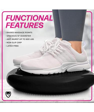 URBNFit Wobble Cushion - Balance Disc for Core Stability & Strengthening - Physical Therapy & Exercise - Sensory Wiggle Seat Pad with Air Pump - Black - Buy Online on SooperMarket.com