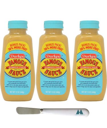 Durkee Famous Sandwich & Salad Sauce - 3 pack - 12 Ounces Each - With Mighty Merchandise Spread Tool 12 Ounce (Pack of 3)