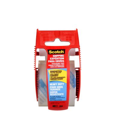 Scotch Brand Heavy Duty Shipping Packaging Tape 1 Roll with Dispenser 1.88" x 22.2 Yards 1.5" Core Great for Packing Shipping & Moving Clear (142)