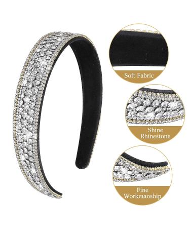 Sparkling Bling Black Headband for Women - Crystal Diamond Rhinestone Hair Accessories - Buy Online on SooperMarket.com