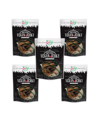 BE LEAF Spicy Vegan Jerky | Hot Meat-like Plant-Based Jerky | Delicious Meat Substitute | Low Carb, Non-GMO, Dairy Free, Plant Protein | Natural Ingredients | Savory Spicy Healthy Snack | 5 Packs of 7 oz Spicy 7 Ounce (Pac…