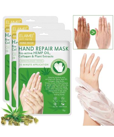 Cckuloob Hand Mask - 3 Pairs Moisture Gloves for Very Dry Hands & Cracked Skin Care for Men & Women - International Shipping Available - Buy Online on SooperMarket.com