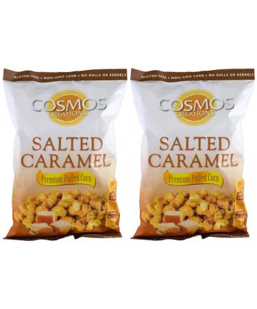 Premium Puffed Corn - Salted Caramel Popcorn Without Hulls - Gluten-Free Snack - 6.5 Ounces Each Bag (Pack of 2)