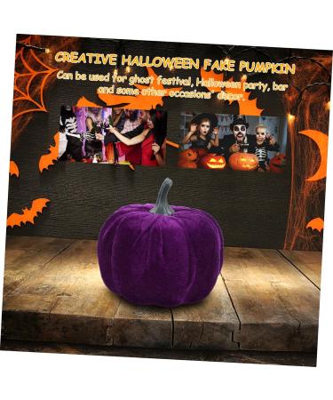 Didiseaon 5pcs Flannel Foam Pumpkin Autumn Decor Halloween Decor Velvet Pumpkins for Decorating Artificial Pumpkin Decoration Fall Decorations Home Decor Photo Prop Fake Pumpkin Set Purple Purple 14X12.5X12.5CM - Buy Online on SooperMarket.com